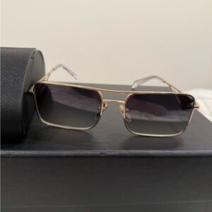Authentic Prada Gold and Black Sunglasses
